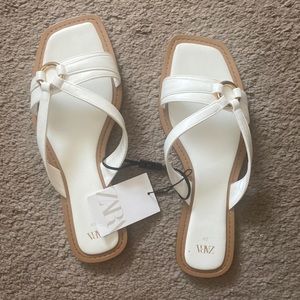 Zara flat strappy sandals . NWT .